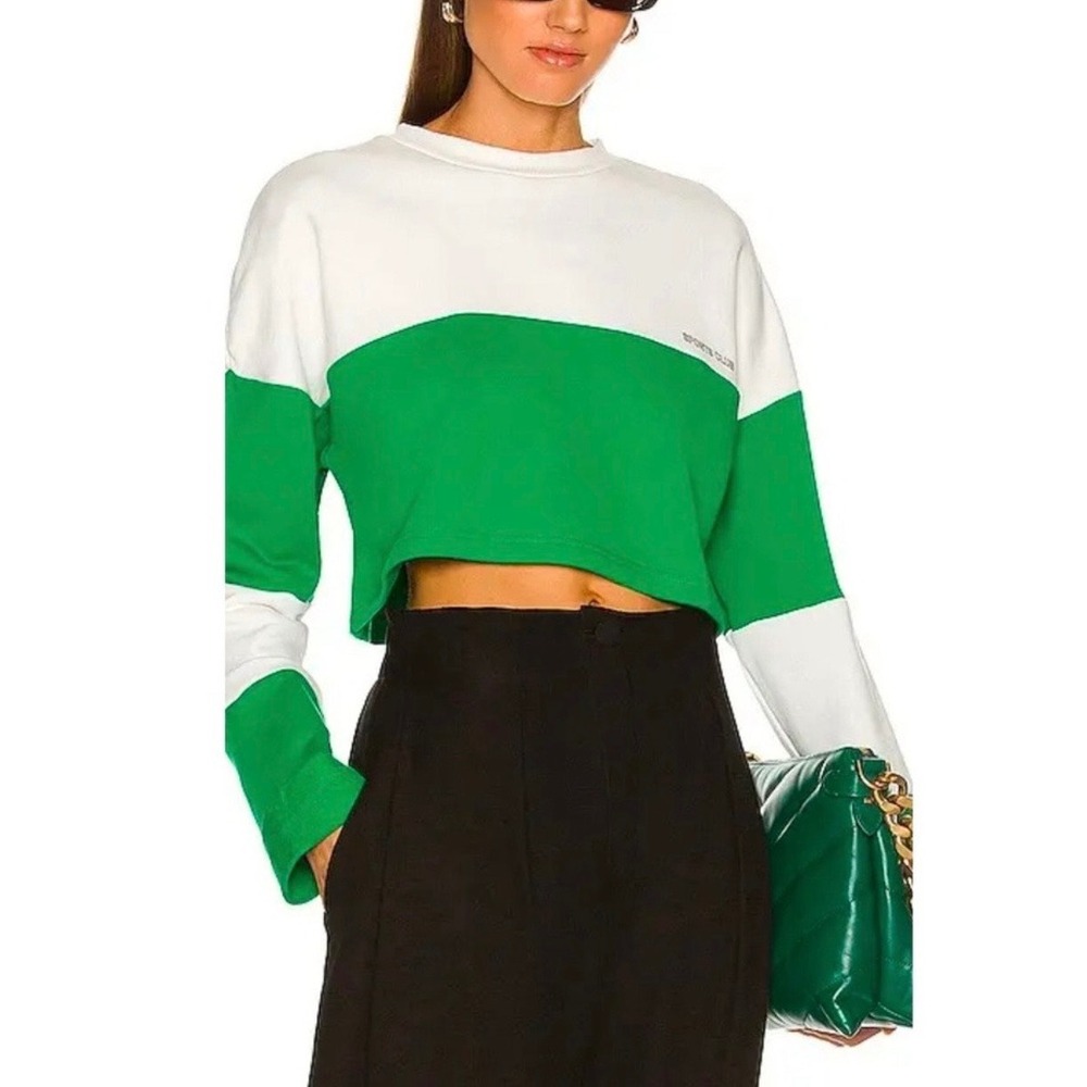 Atoir Sports Club White & Kelly Green Team Player Crop Jumper Sweater 10 NWT - Picture 1 of 8